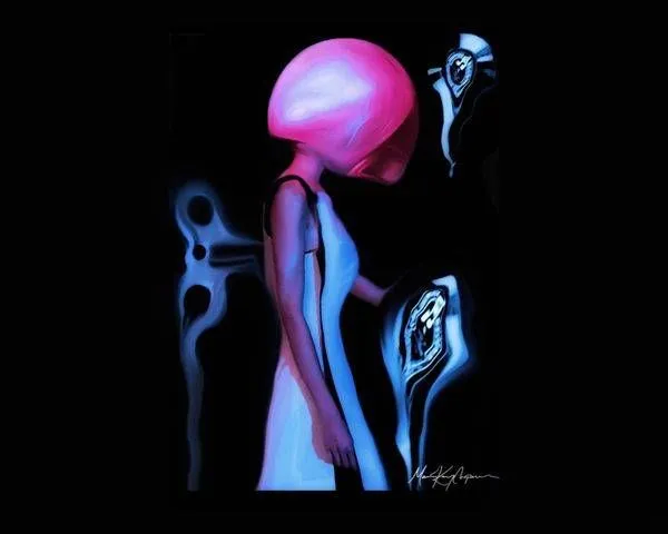 Echoes of Tomorrow, a futuristic surreal art print by Maria Cooper