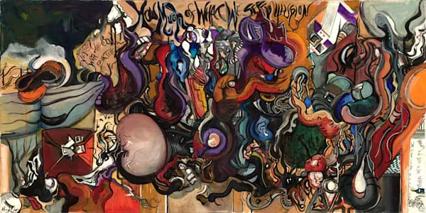 Loss of Mind, a panoramic surreal painting by Maria Cooper